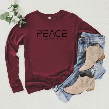 Peace Long Sleeve Graphic Tshirt