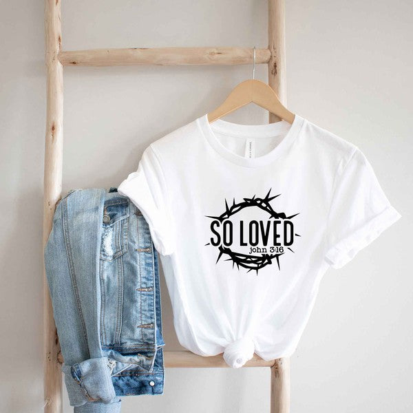 So Loved Scripture Short Sleeve Graphic Tee