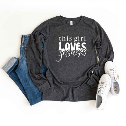 This Girl Loves Jesus Heart Long Sleeve Tshirt