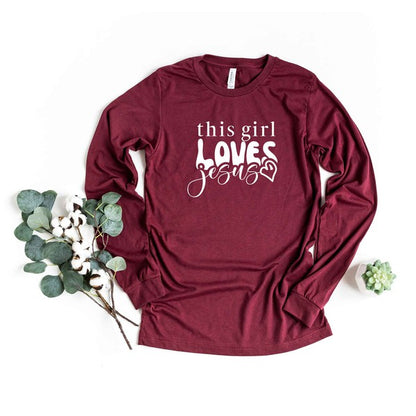 This Girl Loves Jesus Heart Long Sleeve Tshirt