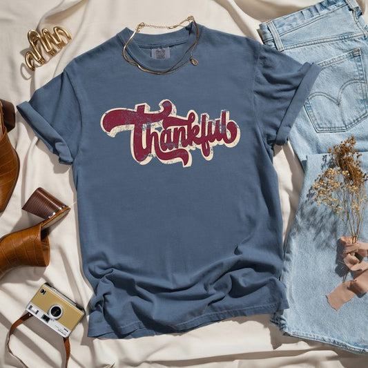 Thankful Retro Garment Dyed Tee