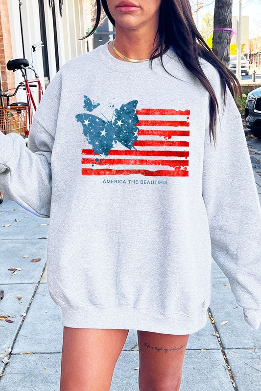 Akira USA Flag Graphic Sweatshirt