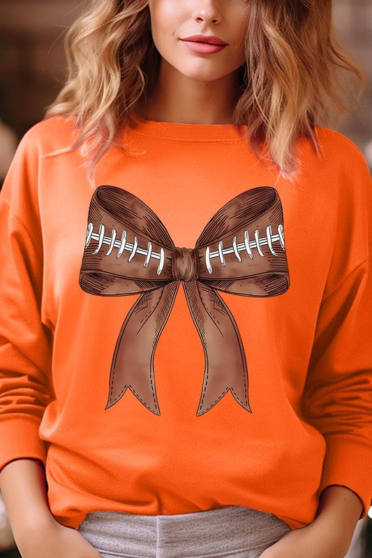 Coquette Football Bow Graphic Sweatshirt