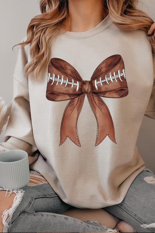 Coquette Football Bow Graphic Sweatshirt