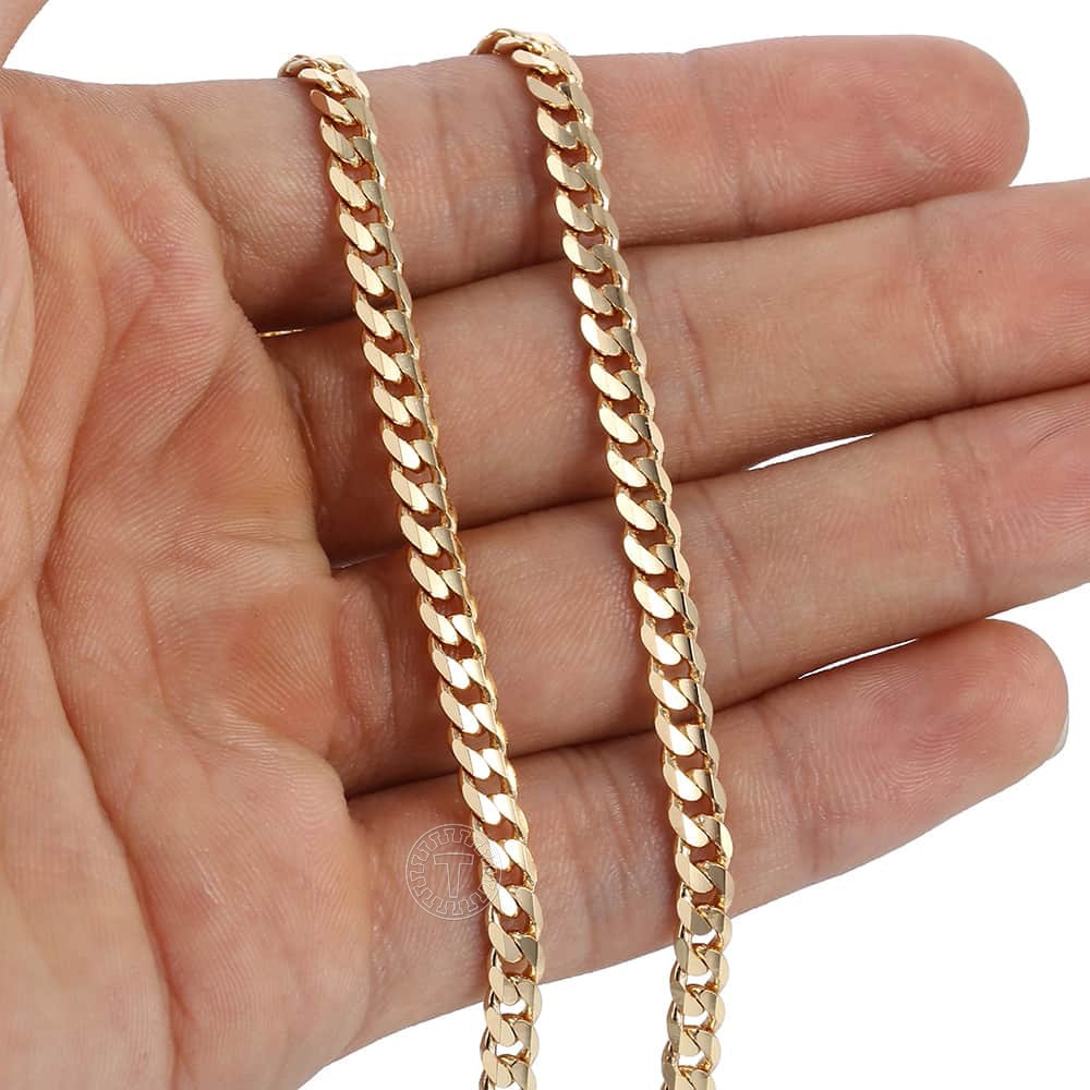 Men's Cuban Link Chain Gold Necklace